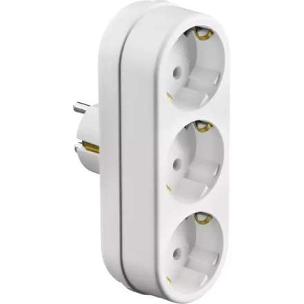 Разветвитель СИБИН электрический линейный с заземлением, 3 гнезда, 16А/220В 55099-3 купить в Надыме