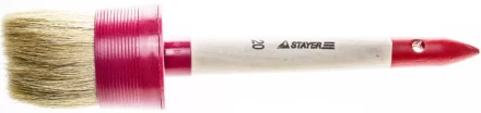 Кисть круглая STAYER "MASTER", светлая натурал. щетина, пластм. корпус, деревян. ручка, №20 x65мм 0141-65 купить в Надыме