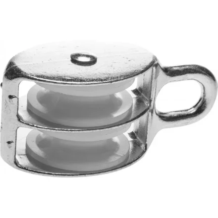 Блок ЗУБР двойной, оцинкованный, нейлоновый шкив, 9x40мм, 3 шт 4-304595-40 купить в Надыме