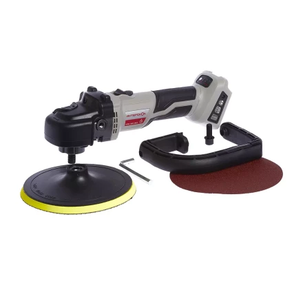 Угловая полировальная машина с бесщеточным (вентильным) двигателем ИНТЕРСКОЛ УПМ-180/18ВЭ аккумуляторная Li-ion АПИ (картон, без аккум. и ЗУ) купить в Надыме