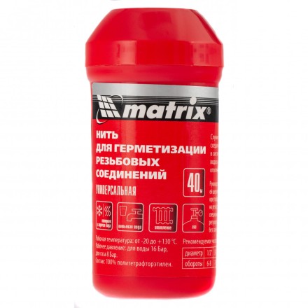 Нить для герметизации резьбовых соединений универсальная 150 м Matrix 88894 купить в Надыме