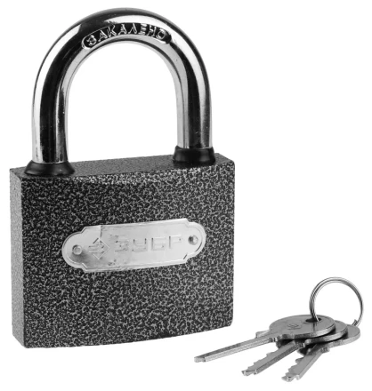 Замок ЗУБР "МАСТЕР" навесной, металлический корпус, закаленная дужка, 75мм 3712-75 купить в Надыме