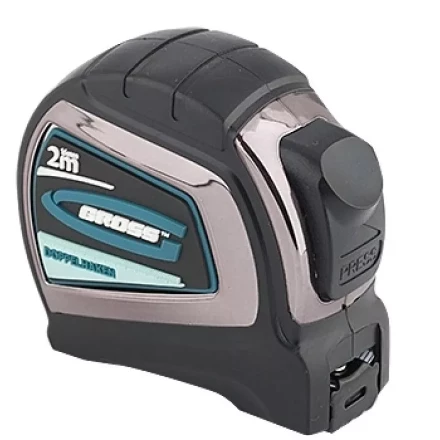 Рулетка "Doppelhaken" 2 м x 16 мм односторонний зацеп нейлон двуст. шкала автоматич  GROSS 31121 купить в Надыме