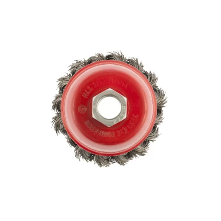 Щетка для УШМ 75 мм М14 "чашка" крученая проволока 0,8 мм MTX 74622 купить в Надыме