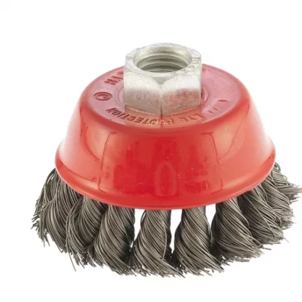Щетка для УШМ 75 мм М14 "чашка" крученая проволока 0,8 мм MTX 74622 купить в Надыме