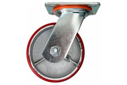 Аппаратное неповоротное колесо большегрузное HITCH 190*50 полиуретан FCp80 (SZ085013)