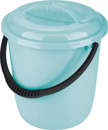 Ведро пластмассовое круглое 12л, с крышкой, бирюзовое ТМ Elfe 92959 купить в Надыме