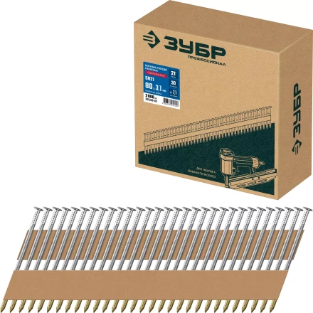 ЗУБР SN21 80 х 3.1 мм, реечные гвозди рифленые оцинкованные, 2010 шт (305396-80) купить в Надыме
