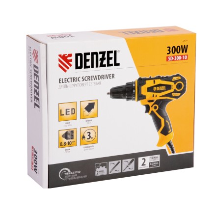 Дрель-шуруповерт сетевая SD-300-10// Denzel 26201 купить в Надыме