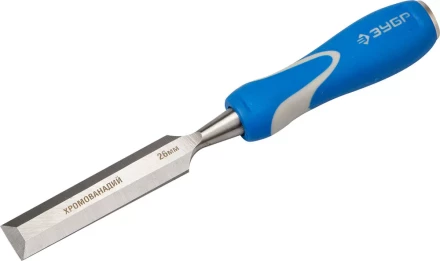 Стамеска ЗУБР "ЭКСПЕРТ" с ударопрочной двухкомпонетной ручкой и стальным затыльником для ударных работ, 26мм 18097-26 купить в Надыме