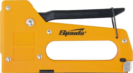 Степлер мебельный пластиковый со скобами 100 шт тип скобы 53 4-8 мм Sparta 42001 купить в Надыме
