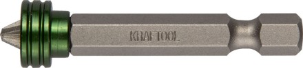Биты &quot;ЕХPERT&quot;, с магнитным держателем-ограничителем, KRAFTOOL 26128-2-50-1, тип хвостовика E 1/4&quot;, PH2, 50 мм, 1 шт. в блистере 26128-2-50-1 купить в Надыме