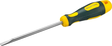 Отвертка KRAFTOOL, Cr-Mo-V сталь, двухкомпонентная противоскользящая рукоятка, SL, 6,0x125мм 250071-6.5-125 купить в Надыме