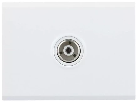 Розетка СВЕТОЗАР "ЭФФЕКТ" телевизионная, без вставки и рамки, цвет белый SV-54415-W купить в Надыме