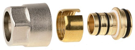 Соединитель GENERAL FITTINGS для металлопластиковых труб, евроконус, никелированная латунь, 3/4&quot; / 20 мм x 2,0 мм 51047-3/4-20 купить в Надыме