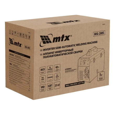 Аппарат инвертор. полуавтомат. cварки MTX MIG-200S, 200A, ПВ 60%, катушка 5 кг купить в Надыме