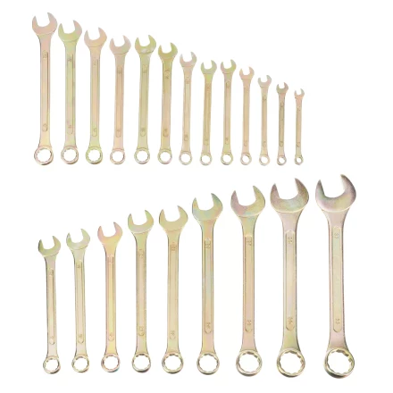 Набор ключей комбинированный Сибртех 6-32 мм, 22 шт, желтый цинк 15444 купить в Надыме