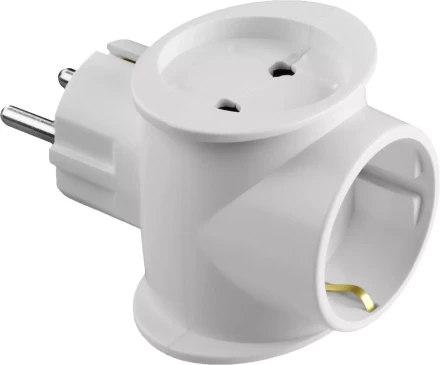 Разветвитель СИБИН электрический с заземлением, 3 гнезда, 16А/220В 55098-3 купить в Надыме