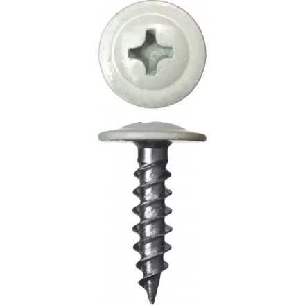 Саморезы ЗУБР с прессшайбой по листовому металлу до 0,9 мм, окрашенные в RAL-9003, PH2, 4,2х25 мм, 400шт 300191-42-025-9003 купить в Надыме