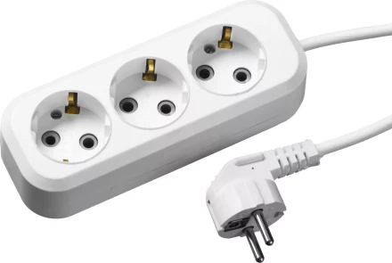 Удлинитель СИБИН электрический, ПВС сечение 0,75кв мм, 3 гнезда, макс мощн 2200Вт, 5м, заземление 55034-5 купить в Надыме