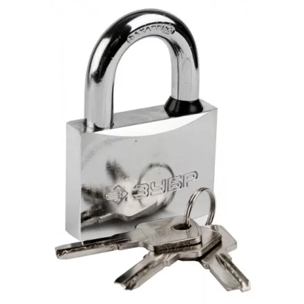 Замок ЗУБР "ЭКСПЕРТ" навесной, стальной корпус, классическая форма, закаленная дужка, 60мм 37227-60 купить в Надыме