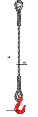 Строп ветвь канатная ВК-1 т L=3 м заплет купить в Надыме