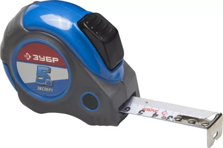 Рулетка ЗУБР "ЭКСПЕРТ", двухкомпонентный корпус, автостоп, 5м/25мм 34057-05-25_z02 купить в Надыме