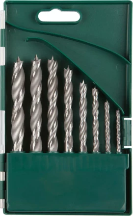 Набор сверл по дереву, KRAFTOOL 29400-H8, 8шт(3-10мм), двухленточных, спиральных 29400-H8 купить в Надыме