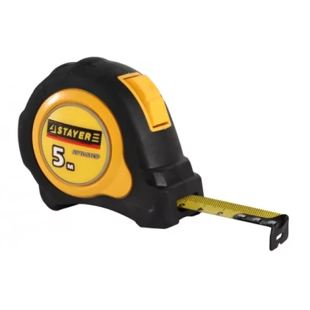 Рулетка STAYER "MASTER" "OMEGA" автостоп, обрезиненный корпус, 5мх19мм 3402-05-19_z01 купить в Надыме