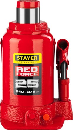 Домкрат гидравлический бутылочный &quot;RED FORCE&quot;, 25т, 240-375 мм, STAYER 43160-25 43160-25_z01 купить в Надыме