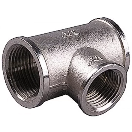 Тройник GENERAL FITTINGS переходной, никелированная латунь, г/г/г, 3/4"-1/2"-3/4" 51060-3/4-1/2-3/4 купить в Надыме