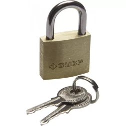 Замок ЗУБР "ЭКСПЕРТ" навесной мини, латунный корпус, 25мм 37130-25