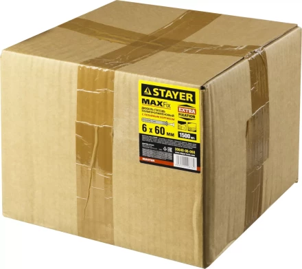 Дюбель-гвоздь полипропиленовый, потайный бортик, 6 x 60 мм, 1500 шт, STAYER Master 30640-06-060 30640-06-060 купить в Надыме