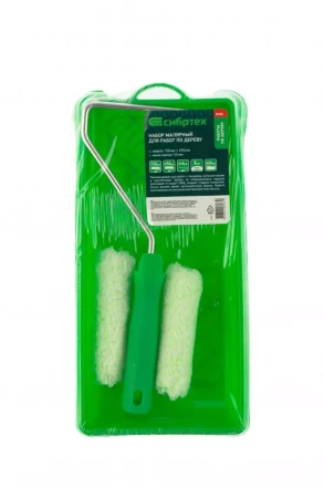 Малярный набор для работ по дереву: кювета 150 мм х 290 мм и мини-валик 110 мм Сибртех 80454 купить в Надыме