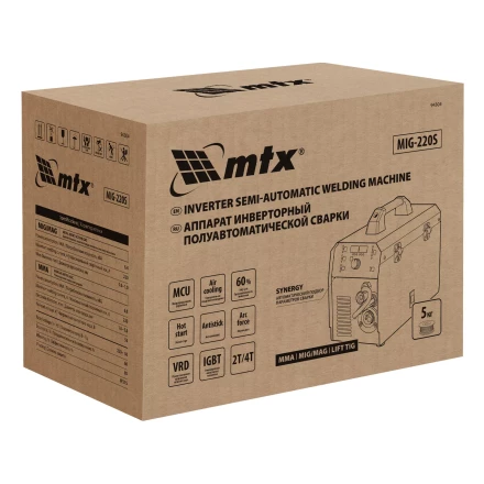 Аппарат инвертор. полуавтомат. cварки MTX MIG-220S 94304, 220A, ПВ 60%, катушка 5 кг купить в Надыме