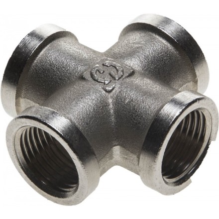 Крестовина GENERAL FITTINGS никелированная латунь, г/г/г/г, 1/2&quot; 51048-1/2 купить в Надыме