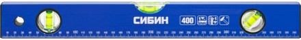 Уровень СИБИН коробчатый, 3 противоударных ампулы, измерительная линейка, 40см 34605-040 купить в Надыме