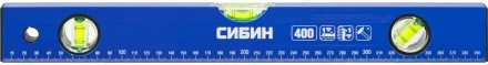 Уровень СИБИН коробчатый, 3 противоударных ампулы, измерительная линейка, 40см 34605-040 купить в Надыме