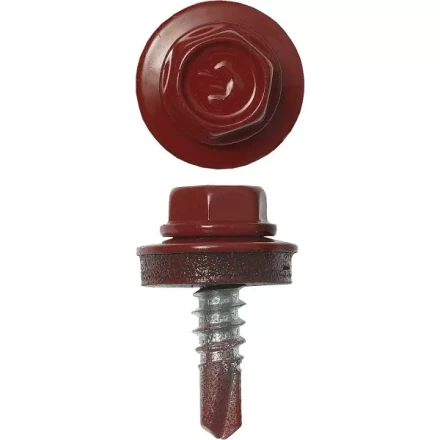 Саморезы ЗУБР "ПРОФЕССИОНАЛ" окраш., RAL 3003 рубин.-красн., для крепл. кров. матер. к металл. констр., 5.5x19мм, 500шт 4-300315-55-019-3003 купить в Надыме