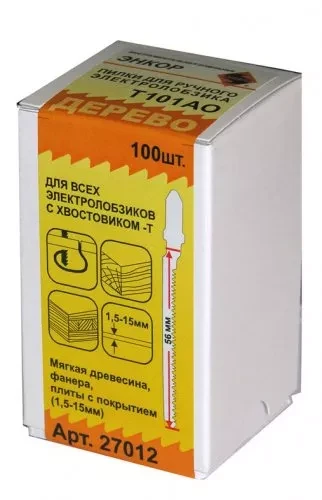 Пилка для электролобзика T101 AO HCS 1шт/100 Энкор 27012 купить в Надыме