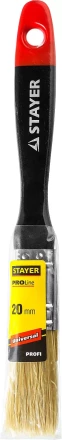 Кисть плоская STAYER "UNIVERSAL-PROFI", светлая натуральная щетина, деревянная ручка, 20мм 0104-020 купить в Надыме