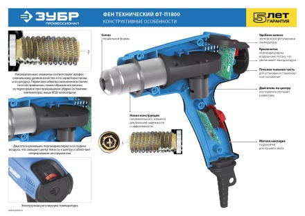 Фен технический + кейс ФТ-П1800 К серия ПРОФЕССИОНАЛ купить в Надыме