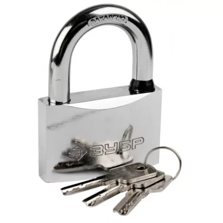 Замок ЗУБР "ЭКСПЕРТ" навесной, стальной корпус, классическая форма, закаленная дужка, 70мм 37227-70 купить в Надыме