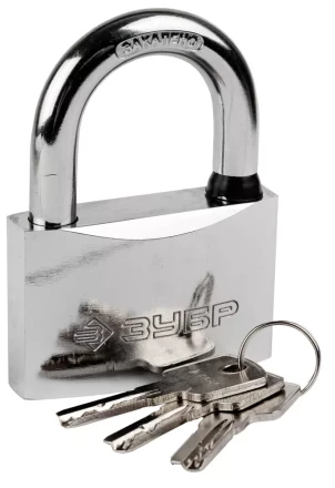 Замок ЗУБР "ЭКСПЕРТ" навесной, стальной корпус, классическая форма, закаленная дужка, 70мм 37227-70 купить в Надыме