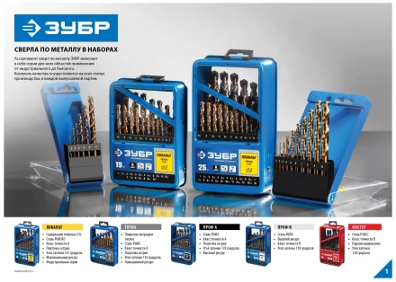 Наборы сверл по металлу с добавлением кобальта серия ПРОФЕССИОНАЛ купить в Надыме