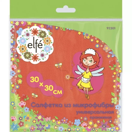 Салфетка универсальная из микрофибры оранжевая 300х300 мм Elfe 92301 купить в Надыме