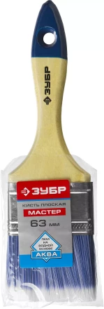 Плоская кисть ЗУБР АКВА 20 мм 3/4? светлая искусственная щетина деревянная ручка для воднодисперсионных и акриловых ЛКМ 4-01007-020 купить в Надыме