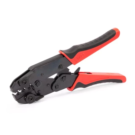 Пресс-клещи КВТ СТО+9 с 9 матрицами МПК для опрессовки разъемов, втулочных, изолированных и неизолированных наконечников (набор) (90778) купить в Надыме