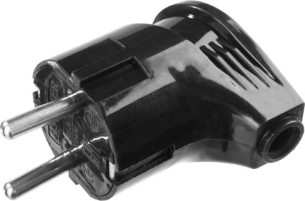 Вилка MAXElectro электрическая, 16А/220В, угловая, с заземлением, черная, STAYER 55161-B купить в Надыме