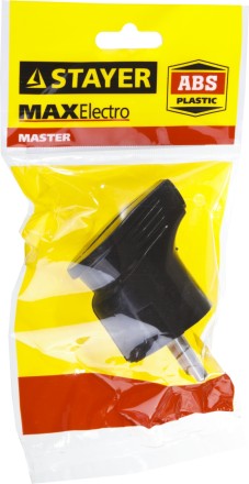 Вилка MAXElectro электрическая, 16А/220В, угловая, с заземлением, черная, STAYER 55161-B купить в Надыме